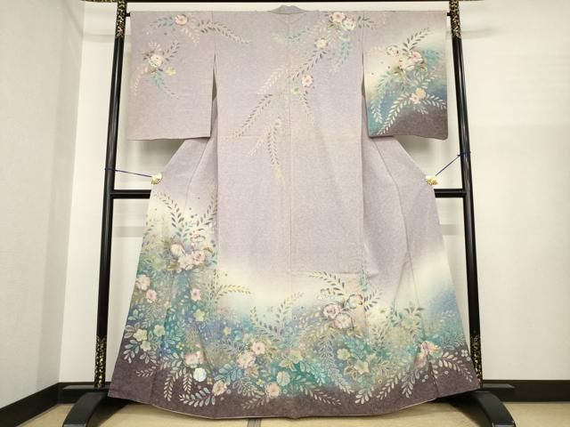 平和屋着物●訪問着　辻が花　絞り　舞花文　正絹　逸品　AABI7934ck