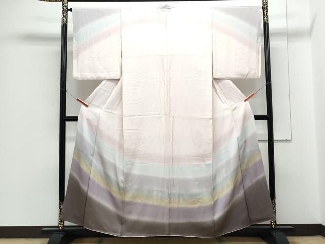 平和屋着物●訪問着　作家物　霞文　暈し染め　金銀彩　正絹　逸品　CABG2791th