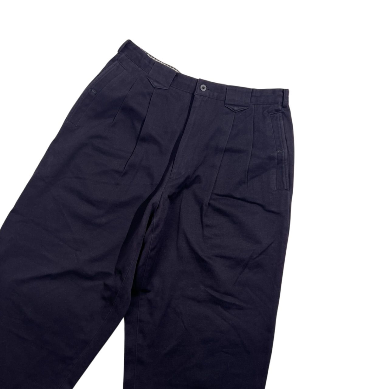 Papas パパス ツータック コットン チノ パンツ チノパン M/ネイビー系 メンズ トラッド アイビー レトロ