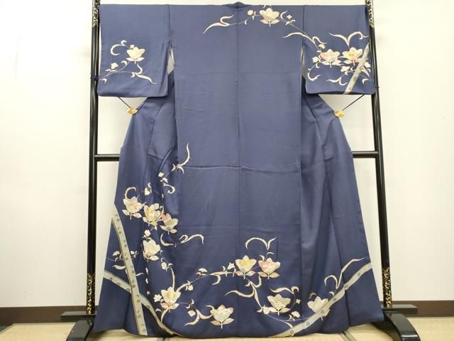 平和屋着物●訪問着　駒刺繍　橘花唐草文　金彩　正絹　逸品　DABF2304fe