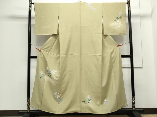 平和屋着物●訪問着　友禅　枝花文　暈し染め　正絹　逸品　CABG8484th