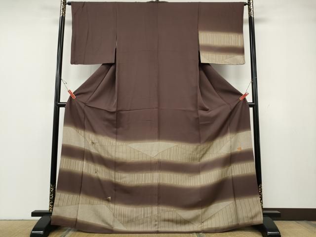平和屋着物●訪問着　作家物　横段吉祥文　暈し染め　金彩　正絹　逸品　CABG5534ut