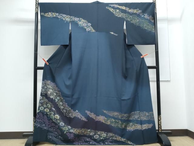 平和屋着物●訪問着　草花文　暈し染め　金彩　正絹　逸品　CABG8528th