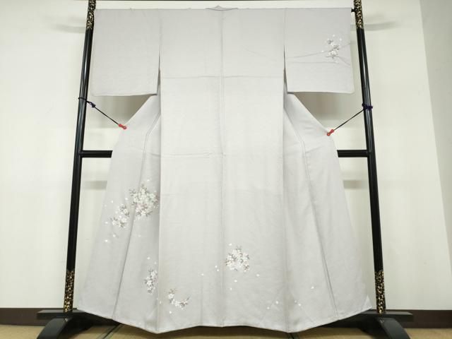 平和屋着物●訪問着　舞桜文　正絹　逸品　DABF1366ud