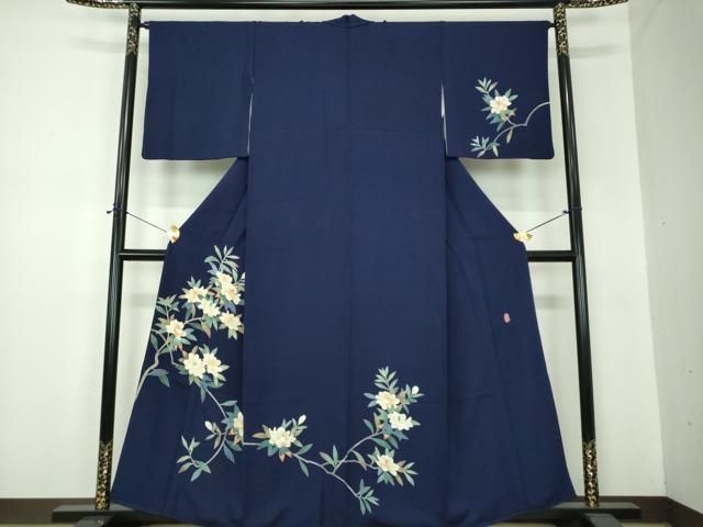 平和屋着物●本加賀友禅作家　南克治　訪問着　枝花文　正絹　逸品　DABF7249ps