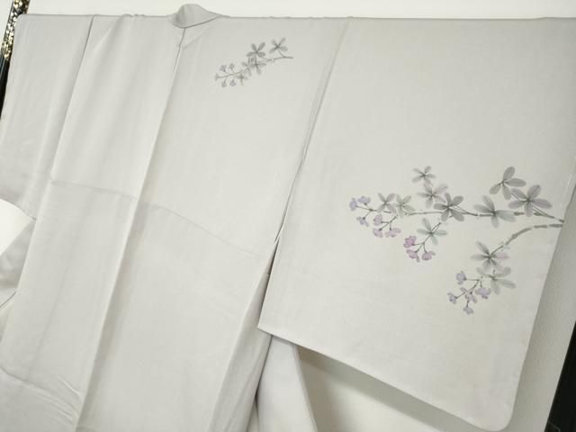 平和屋着物○訪問着 手描き 枝花文 暈し染め 正絹 逸品 未使用