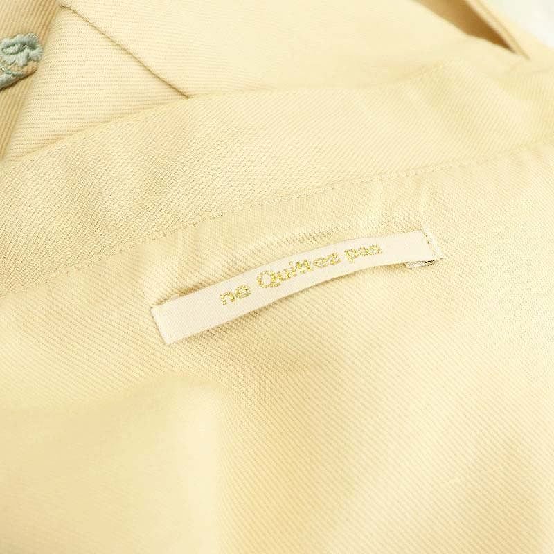 ヌキテパ NE QUITTEZ PAS! 23SS Cotton Linen Twill Embroidery Coat 