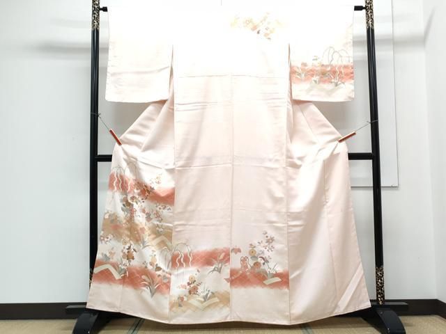平和屋着物●十日町老舗ブランド　吉澤友禅　吾妻徳穂　訪問着　草花文　暈し染め　金彩　正絹　逸品　CABG8799th