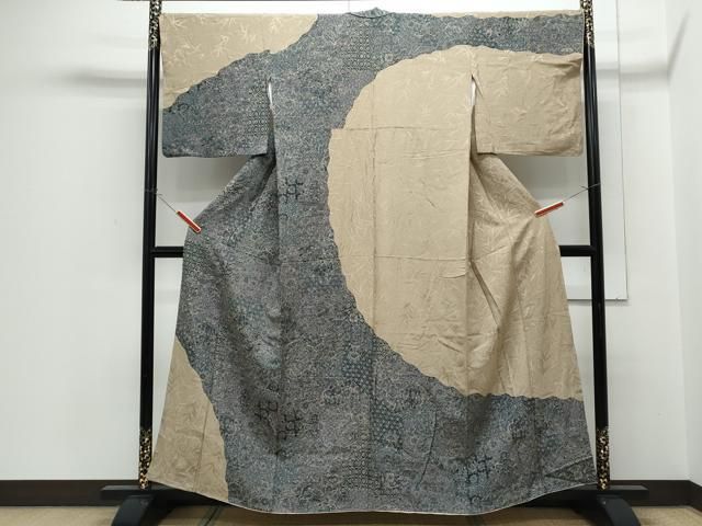 平和屋着物●訪問着　道長更紗花文　まるやま扱い　正絹　逸品　CABH3616th
