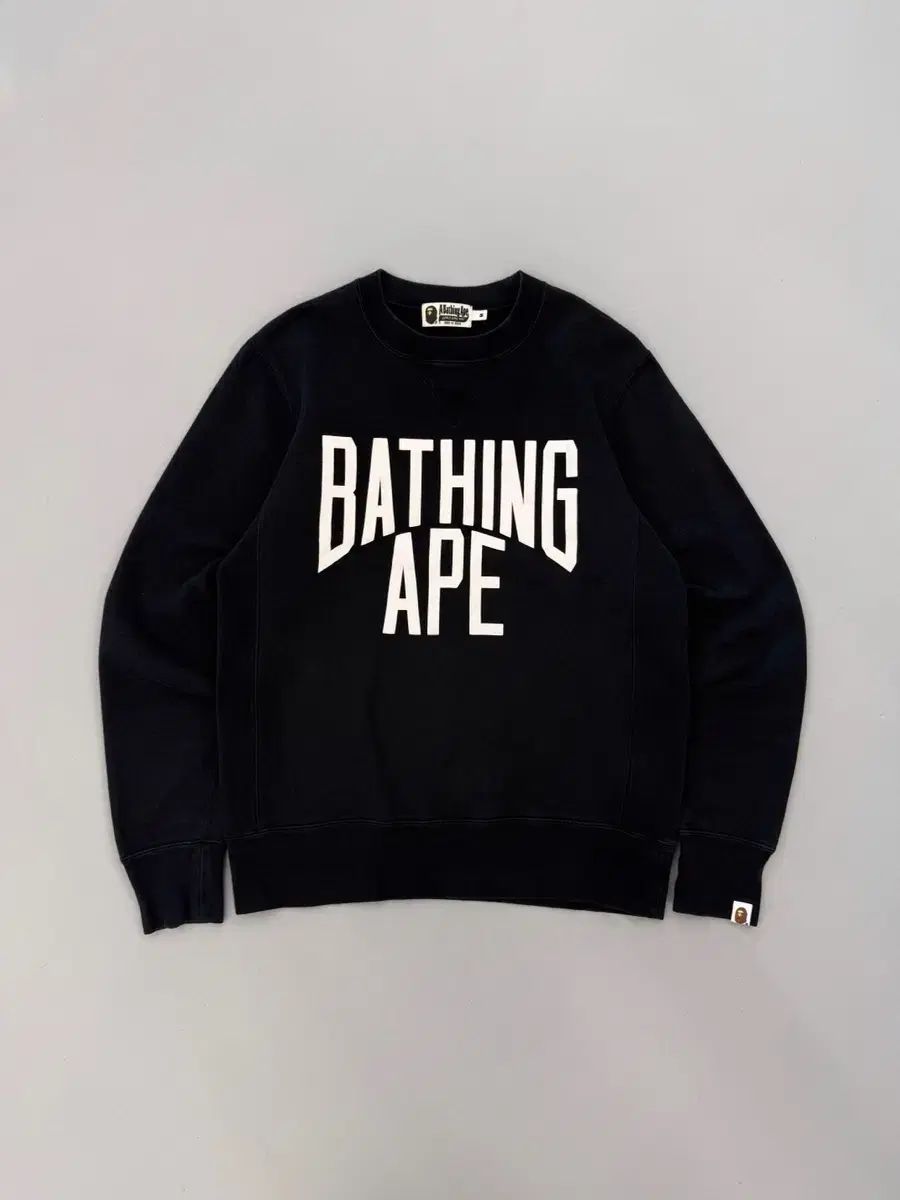 A BATHING APE アベイシングエイプ スペル ビックロゴ ブラック スウェットシャツ