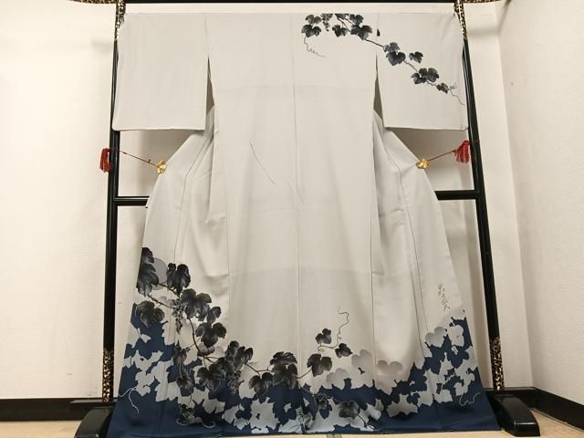専用Y3871◇美品 正絹 やまと誂製 中村乃武夫落款 手縫い仕立て 訪問着 平和屋着物○皇室デザイナー 中村乃武夫 訪問着 葡萄唐草文 金彩