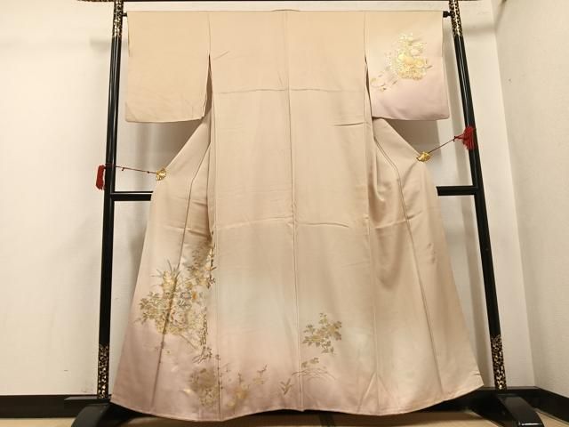 平和屋着物●金彩友禅　卓越技能者・名工・和田光正　訪問着　花車文　暈し染め　金銀彩　正絹　逸品　AABJ0142ph