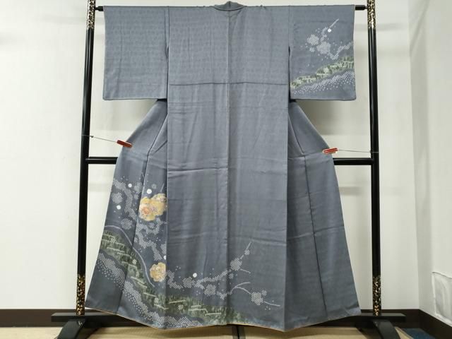 平和屋着物●訪問着　駒刺繍　絞り　舞花文　金彩　正絹　逸品　CABG0693yc 33,800円