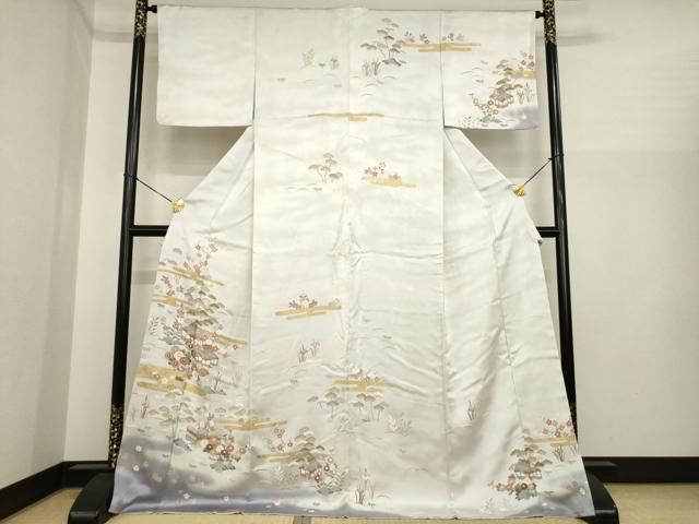 平和屋着物●訪問着　駒刺繍　風景花文　金彩　ロング丈　正絹　逸品　AABI9670ck 35,490円