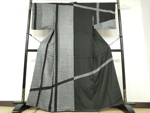 平和屋着物●訪問着　片身替わり　南天文　正絹　逸品　未使用　DABF1551ud