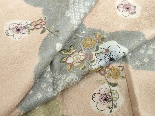 平和屋着物○中国三大刺繍 スワトウ刺繍 汕頭刺繍 訪問着 絞り 道長