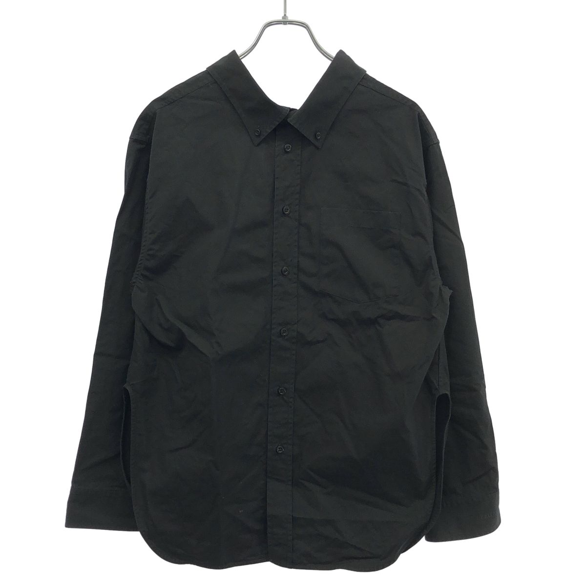 BALENCIAGA バレンシアガ ロゴエンブロイダリーオーバーサイズボタンダウンシャツ 518189 ブラック 32