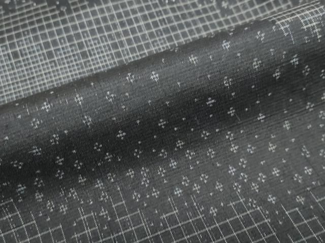 平和屋着物●訪問着　紬地　霞文　黒地　正絹　逸品　DABF1585ud