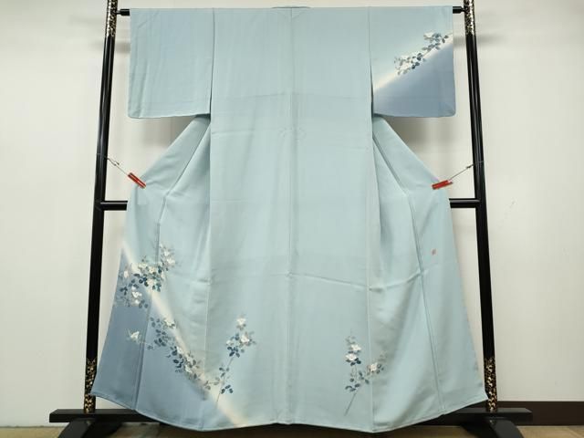 平和屋着物●本加賀友禅作家 鶴見保次 訪問着 枝花文 暈し染め 正絹 逸品 CABH2575ut