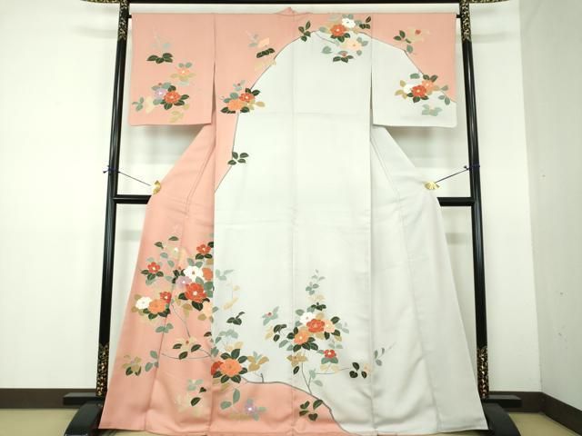 平和屋着物●訪問着　枝花文　金彩　正絹　逸品　DABF7505ps