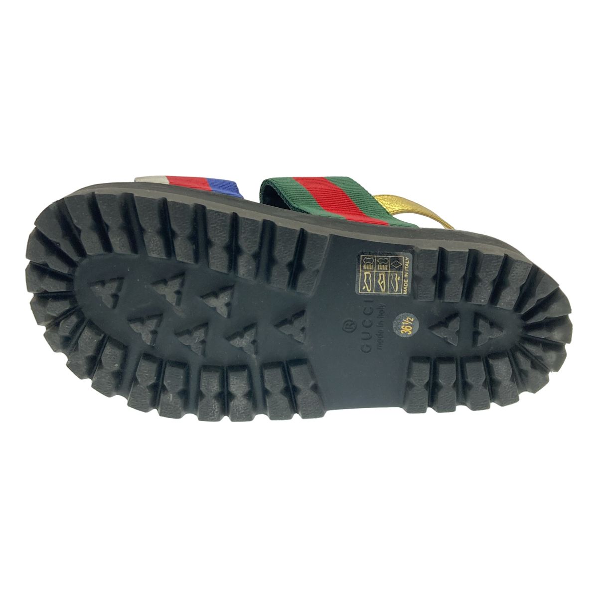 GUCCI グッチ ウェブ ストライプ プラットフォームサンダル 454652