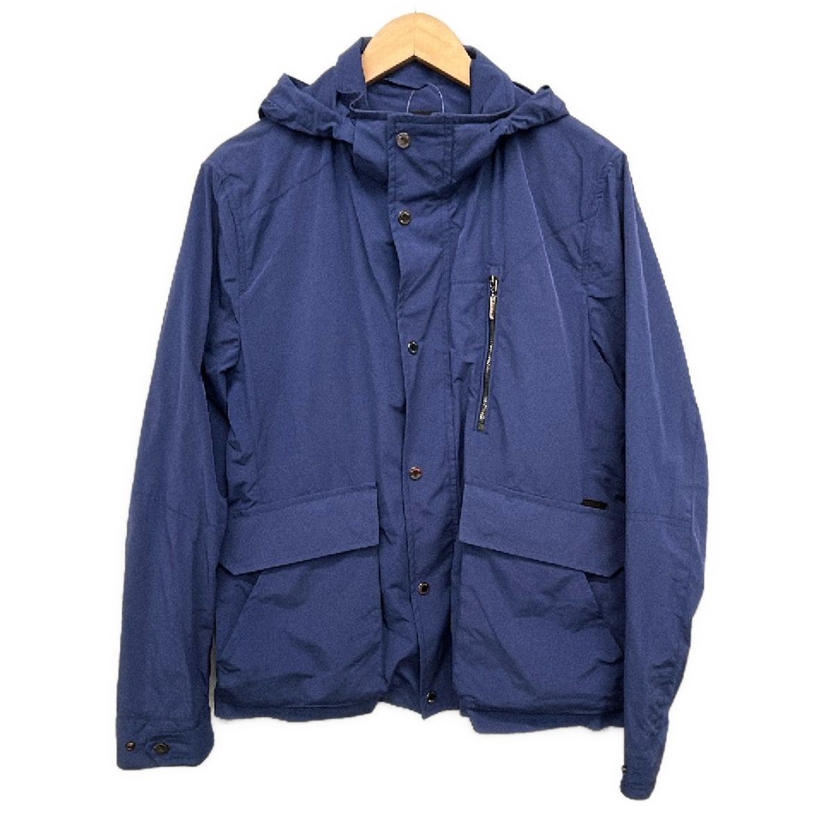 MOORER(ムーレー) ブルゾン サイズ48 XL メンズ美品 - ブルー 長袖/フード取り外し可能/ジップアップ/ダブルジップ/春/秋