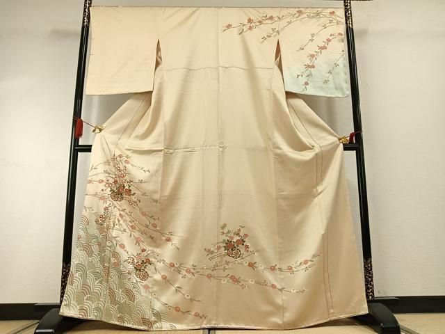 平和屋着物●訪問着　片輪車花文　暈し染め　金彩　正絹　逸品　AABI9162fy