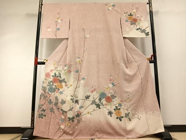 平和屋着物●訪問着　友禅　作家物　枝花文　暈し染め　正絹　逸品　AABI9164fy