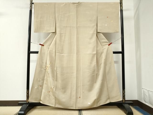 平和屋着物●訪問着　総刺繍　陶器草花文　正絹　逸品　CABG0820yc