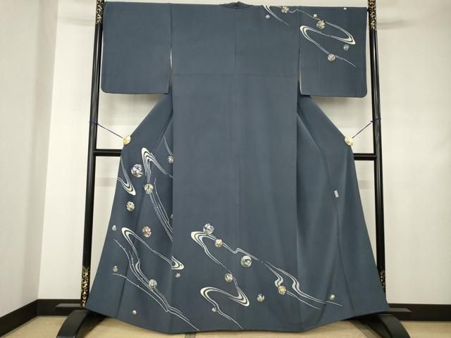 平和屋着物●本加賀友禅作家　松井眞夫　訪問着　花丸文　正絹　逸品　AABJ4940ck
