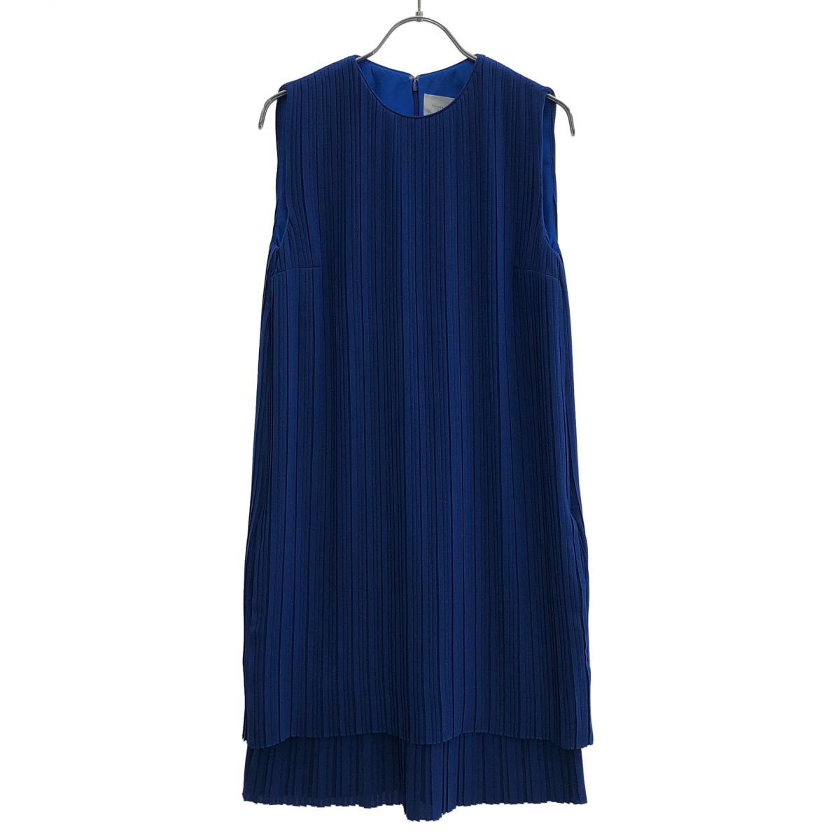 Victoria Victoria Beckham ヴィクトリアヴィクトリアベッカム ノースリーブプリーツワンピース ブルー UK6