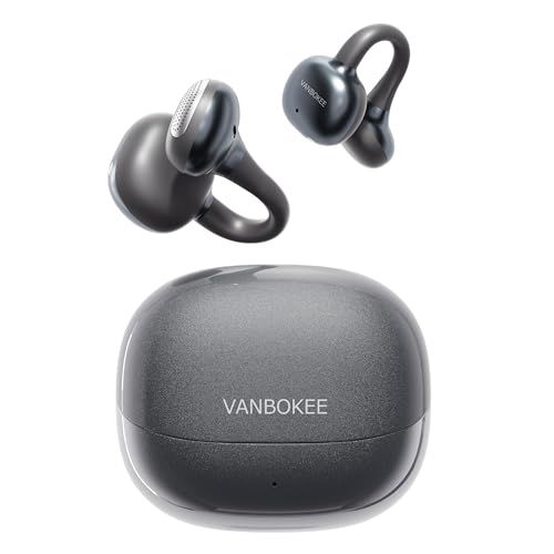 ☆新品☆【VANBOKEE】 H15 イヤーカフ型 イヤホン Bluetooth ワイヤレスイヤホン オープンイヤー 重低音 防漏音 最大34時間駆動 急速充電対応 軽量 人間工学設計 防漏音 オフィス/通勤/スポーツ/プレゼント (Blac c01a15d2