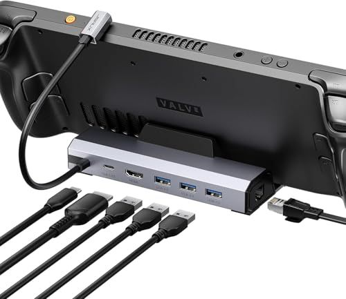 JSAUX 6-in-1ドッキングステーション Steam Deck/OLED/ROG Ally X/Legion Go (S) / MSI Claw 対応、4K@120Hz HDMI 2.1・ギガビットイーサネット・USB A 3.0×3・ 72230e83