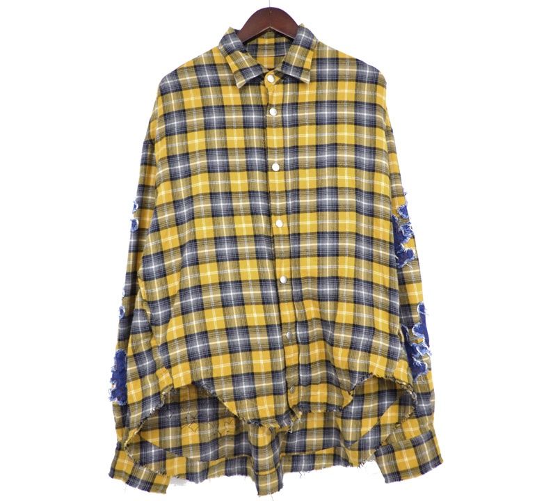 カタリスト CVTVLIST 【 DENIM PATCH CHECK SHIRTS 】 デニム パッチ チェック 長袖 シャツ w27094