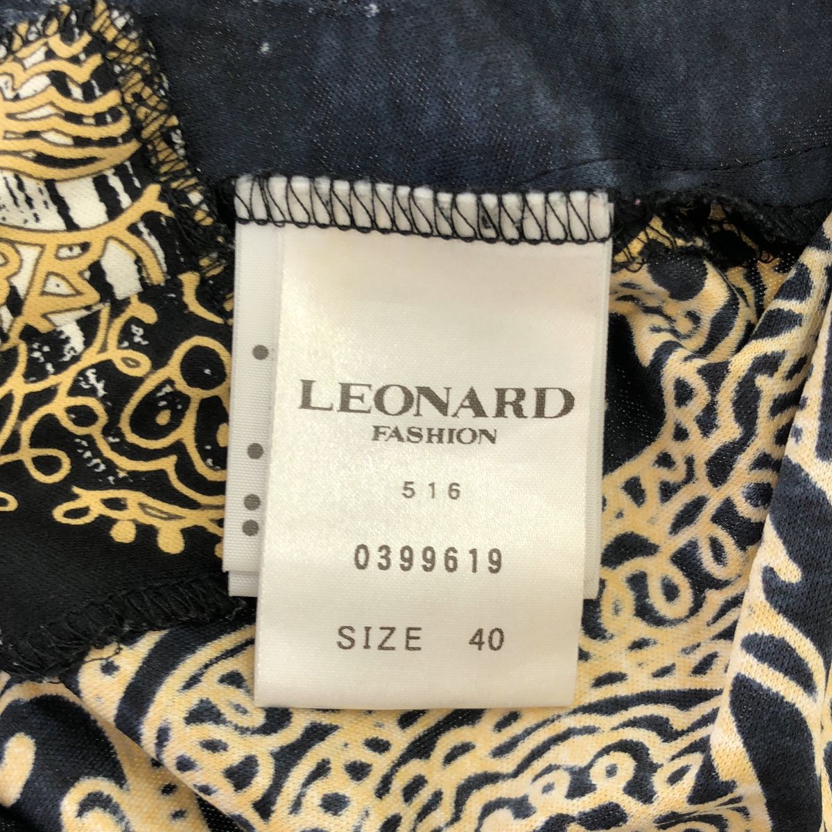 LEONARD レオナール 0399619 ブラック×ゴールド コットン ライン
