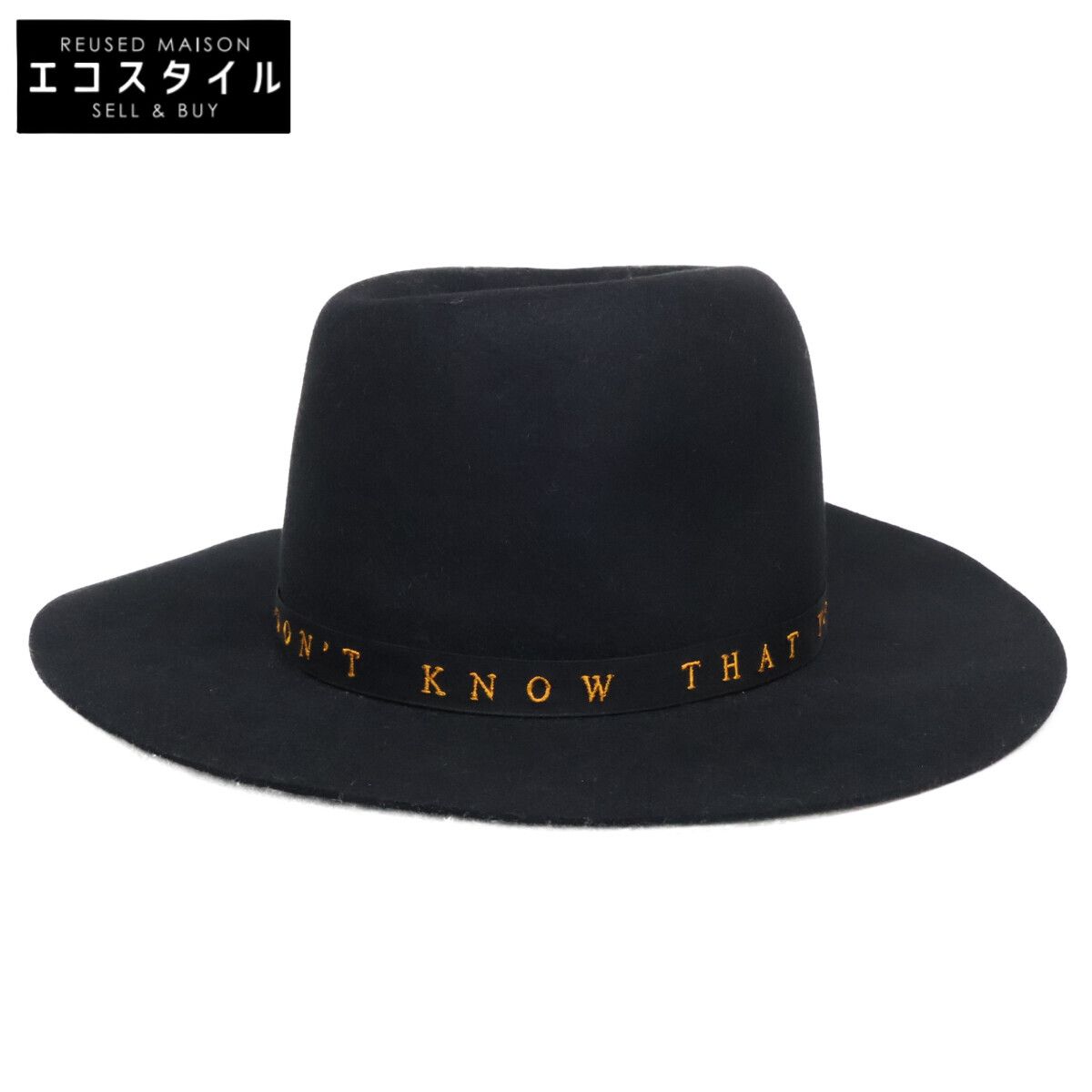 HYSTERIC GLAMOUR　ヒステリックグラマー　x STETSON ステットソン 【美品】02173QH07 MESSAGE 刺繍リボンハット　L