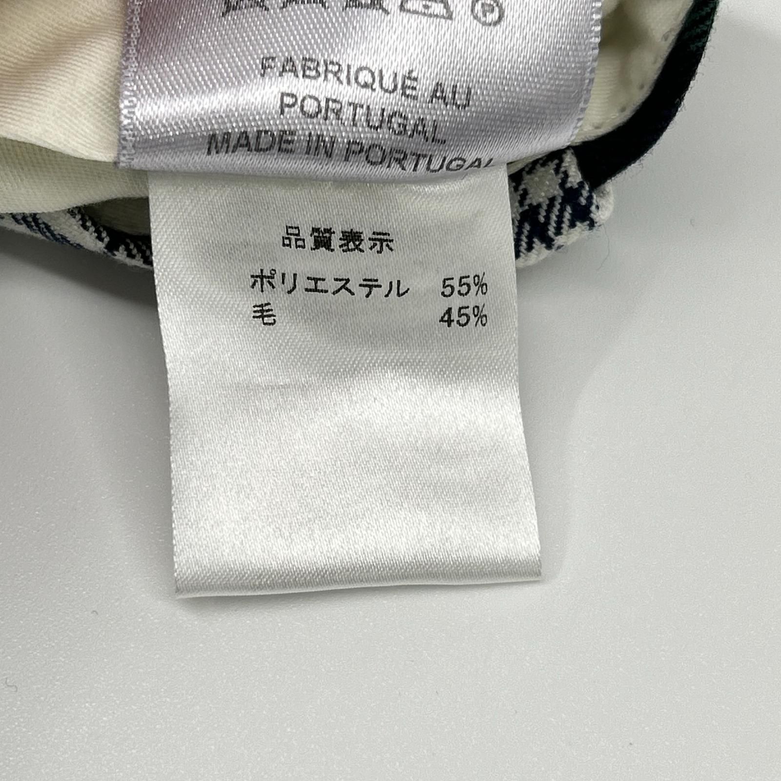 BERNARD ZINS ベルナールザンス グリーン×ホワイト チェック柄 FR40