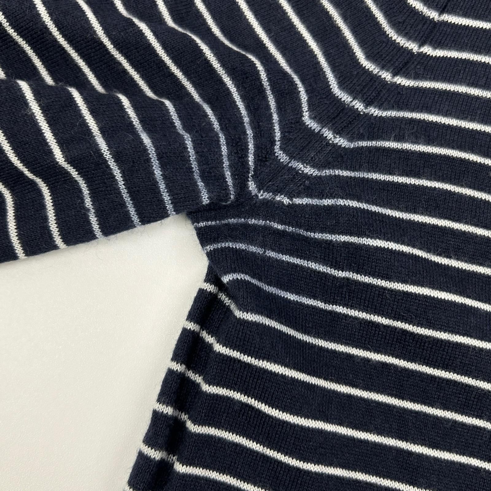 Loro Piana ロロピアーナ FAL6249 ネイビー×ホワイト ボーダー