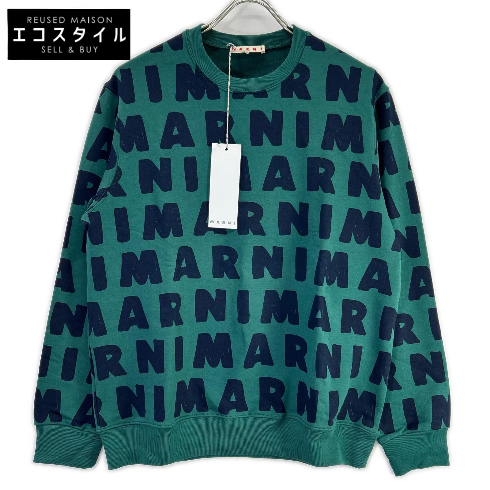 MARNI　マルニ　M00601-M00MW グリーン 総柄 クルーネックプルオーバー　14