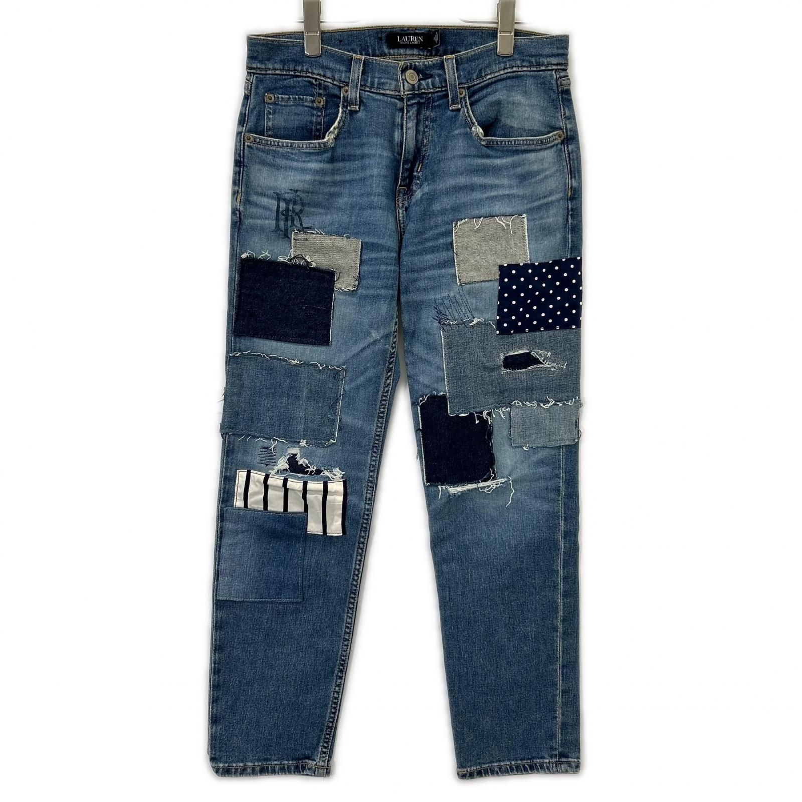 LAUREN RALPH LAUREN ローレン ラルフローレン ブルー パッチワーク
