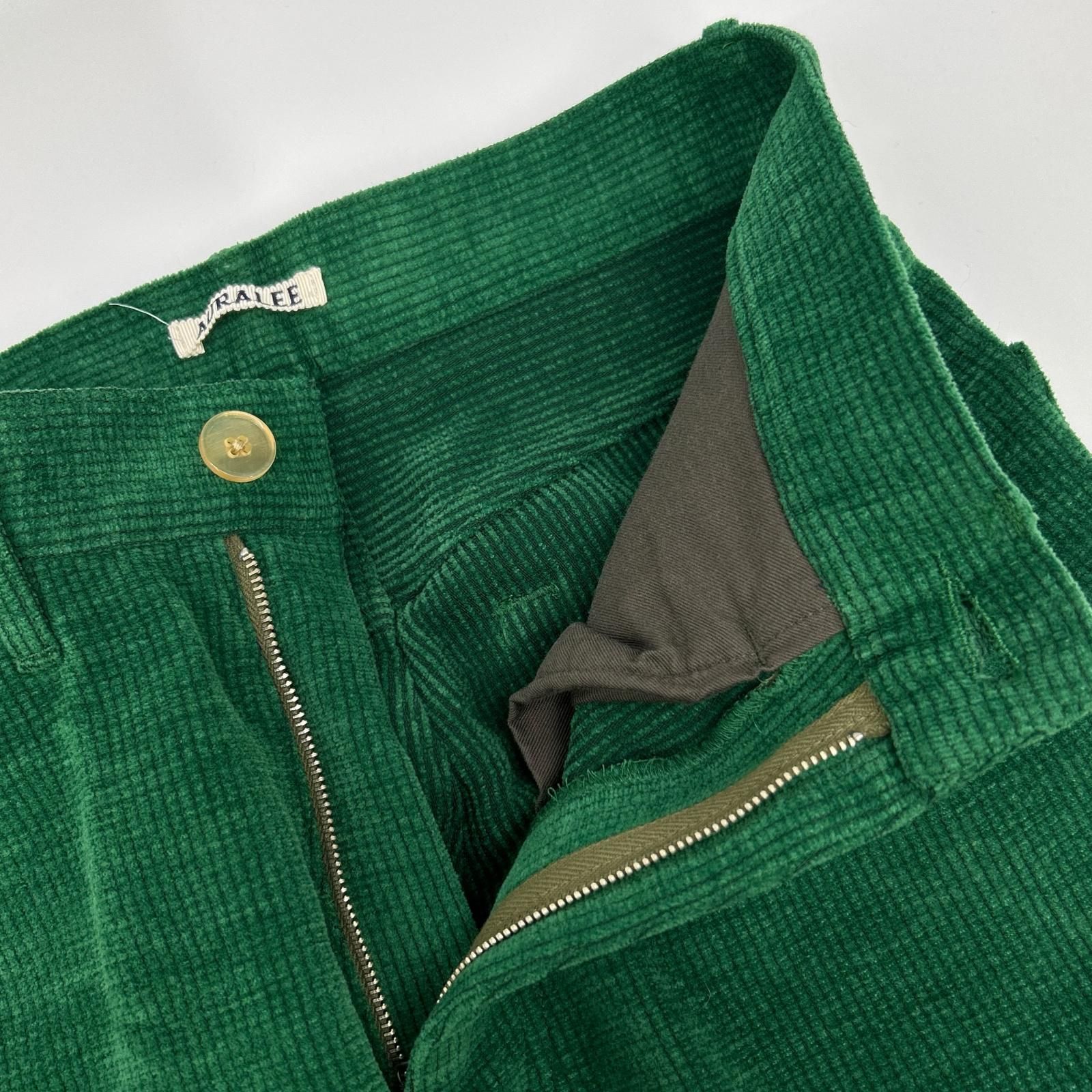 AURALEE オーラリー A22AP02MM 22AW グリーン WOOL COTTON MOLE PANTS