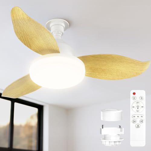 TENKOO&YOU シーリングファンライト LED 【特許登録済み・3重のセーフティ構造】Φ63.5cm 正逆回転 大風量 38W 3500LM ファン付き照明 DCモーター 静音 調光調色 壁スイッチメモリー機能 タイマー 軽量 節電 換 9f5ba3bf