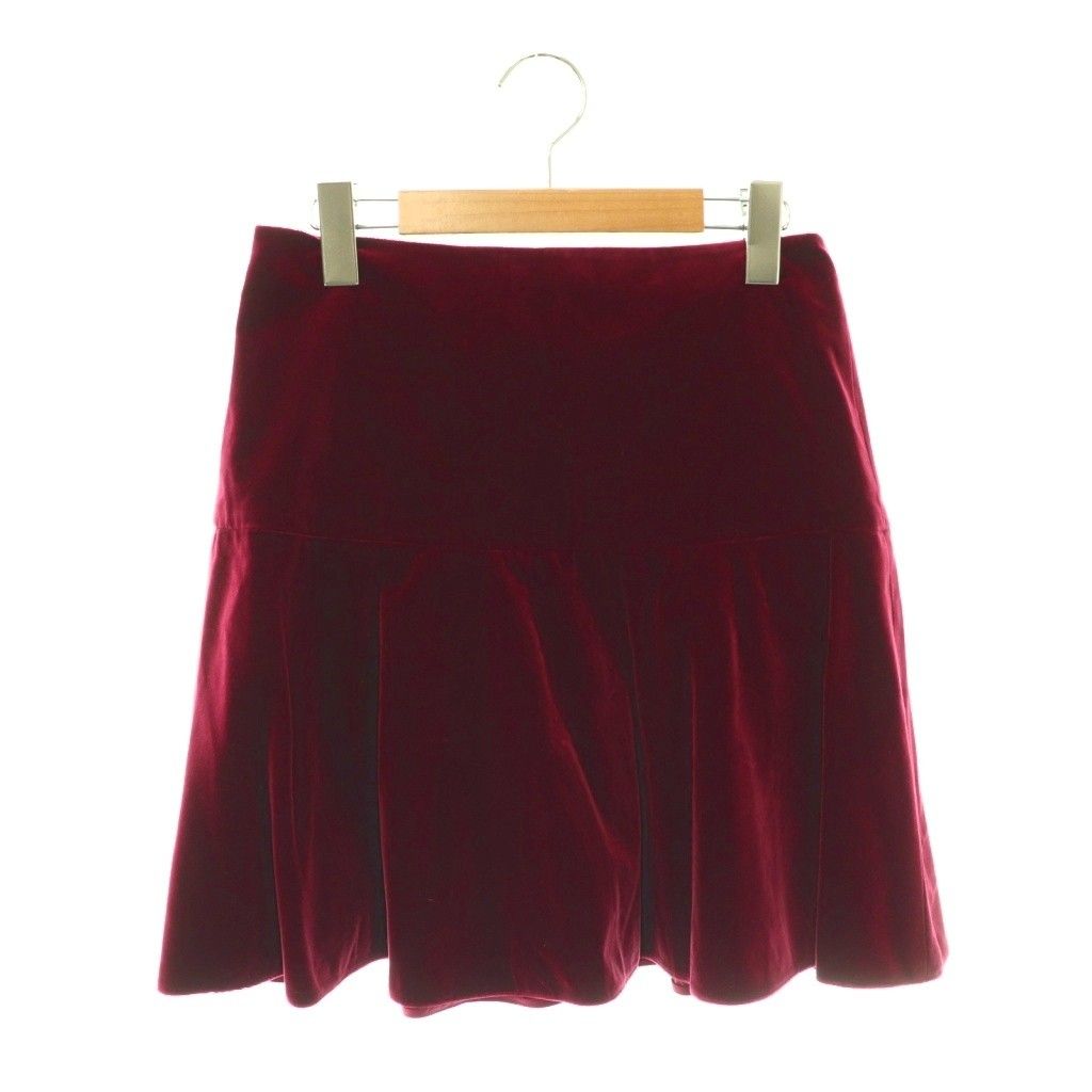レッド ヴァレンティノ RED VALENTINO ベロアベルベット フレア ミニスカート 38 ワインレッド /HS ■OS 7,957円