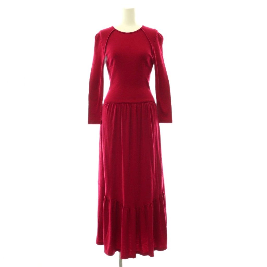 ボーダーズアットバルコニー BORDERS at BALCONY JERSEY MAXI DRESS ドレス ワンピース 36 レッド ブラック ホワイト /ES ■OS