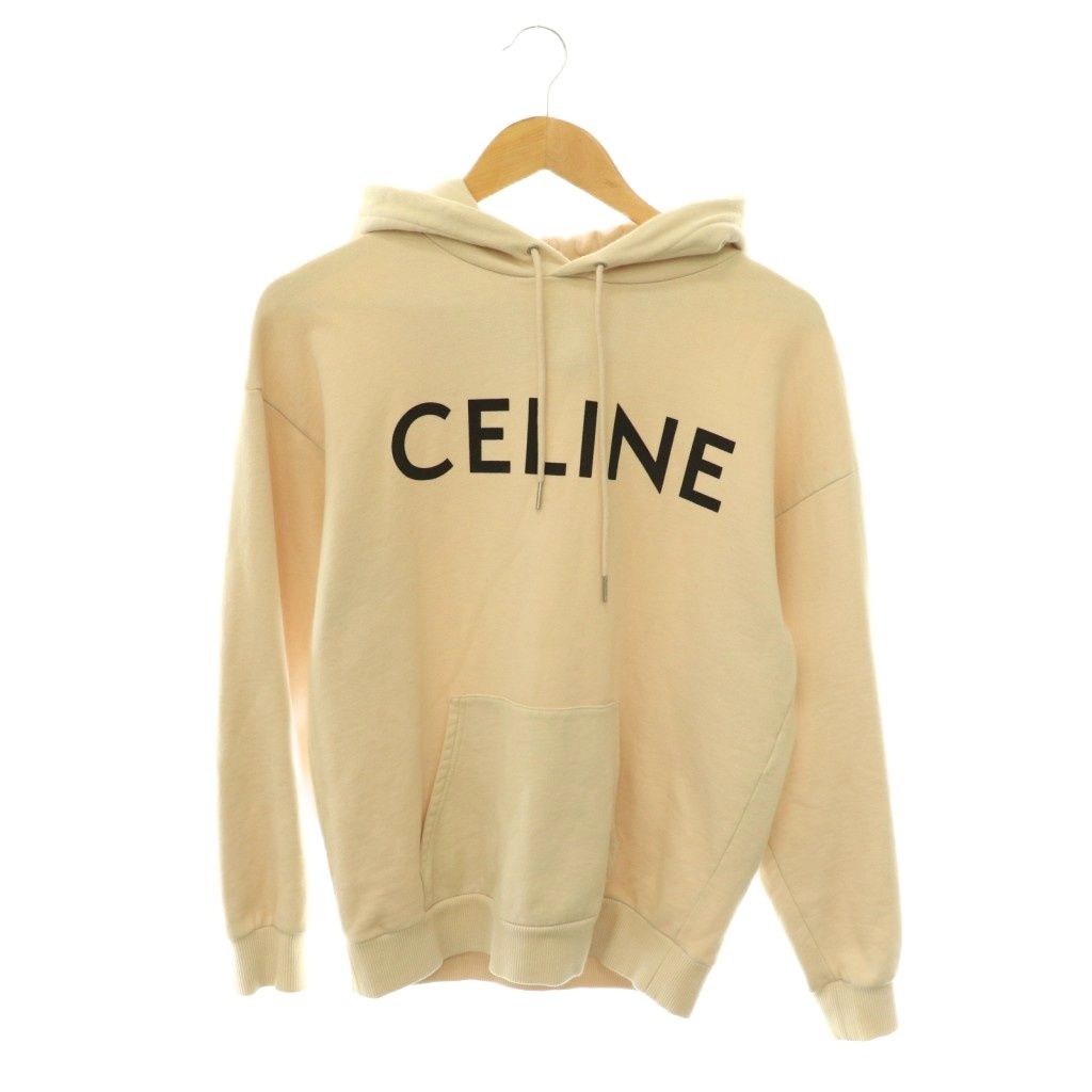 セリーヌ CELINE 21AW ロゴ プルオーバーパーカー スウェット 長袖 XS ベージュ 2Y369052H /HS ■OS