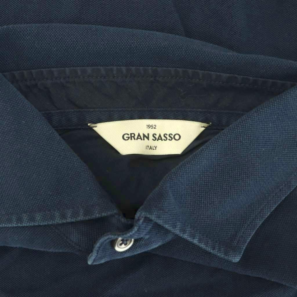 グランサッソ GRAN SASSO ポロシャツ 半袖 鹿の子 50 紺 /MI □OS □AD