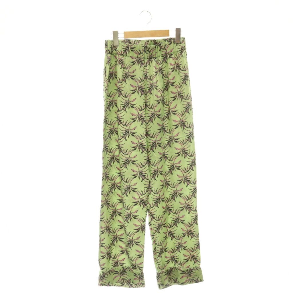 センシ スタジオ SENSI STUDIO Silk Slouchy Pants パンツ イージー ストレート XS グリーン マルチカラー /CX ■OS ■SH