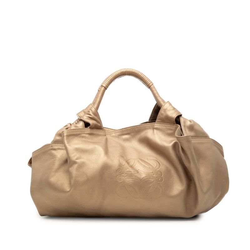 ロエベ アナグラム ナッパアイレ ハンドバッグ ゴールド レザー レディース LOEWE【1-0267272】