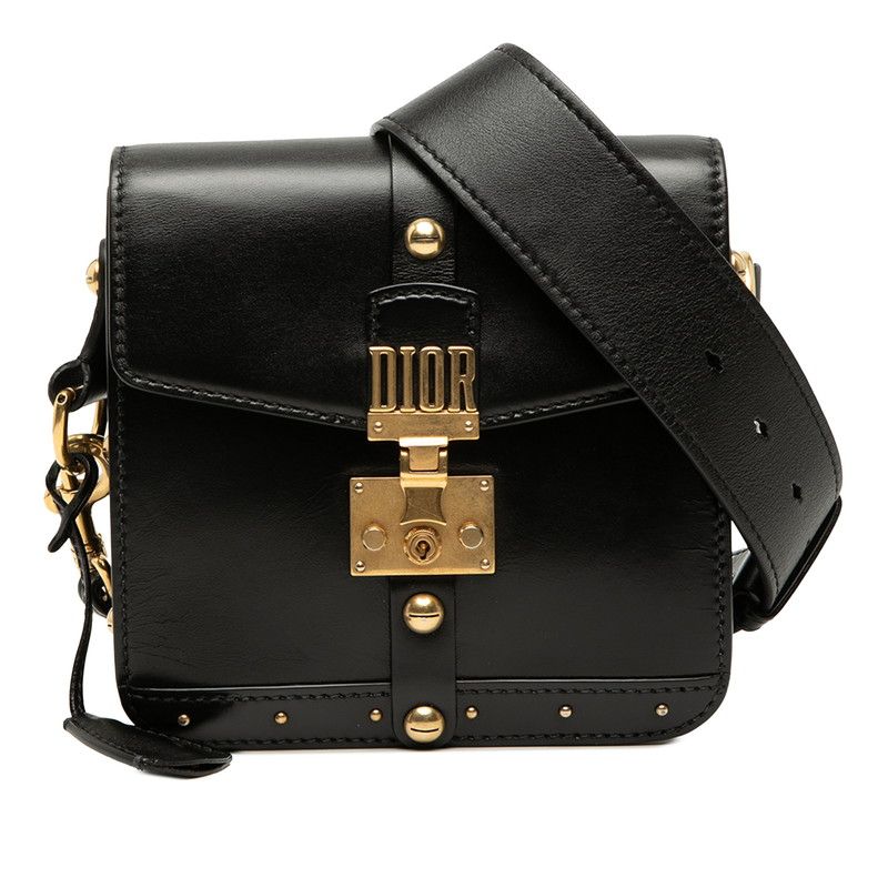 ディオール アディクト 斜め掛け ショルダーバッグ 09-RU-0197 ブラック レザー レディース Dior【1-0268078】
