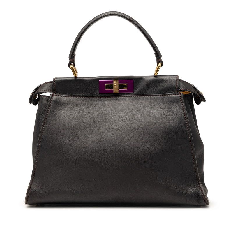 フェンディ ピーカブー レギュラー ハンドバッグ 8BN290 ブラウン レザー レディース FENDI【1-0269851】